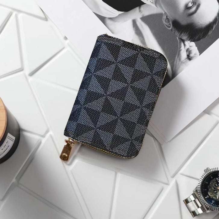 Wholesale Stylish Retro Checkered Accordion Card Wallet With Large Capacity PVC Material Daily Use Resale Item