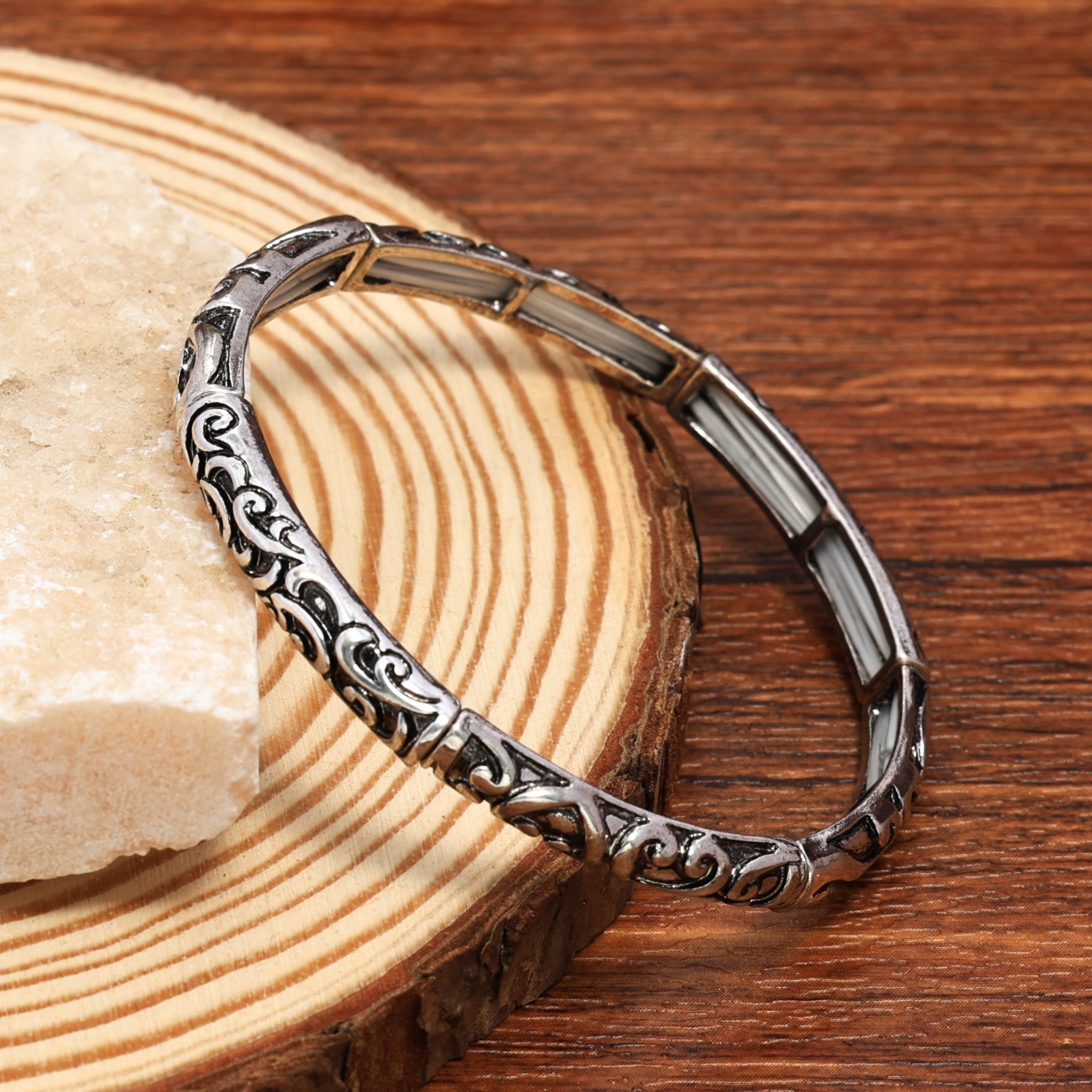 Wholesale Vintage turquoise bead vintage metal bracelet