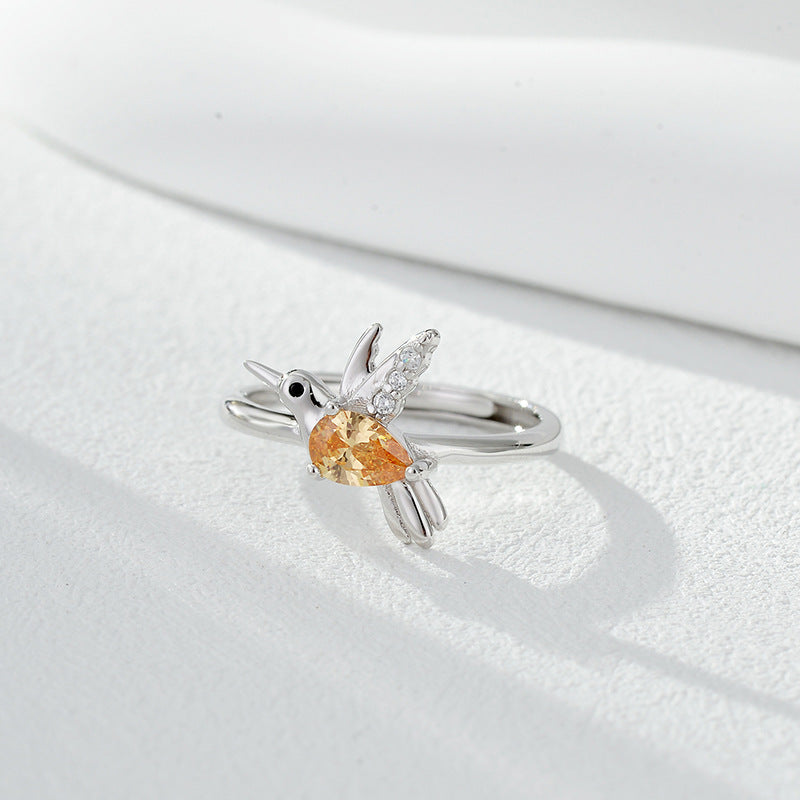 Wholesale  S925 Sterling Silver Ring  Zircon Fashionable Bird Rings