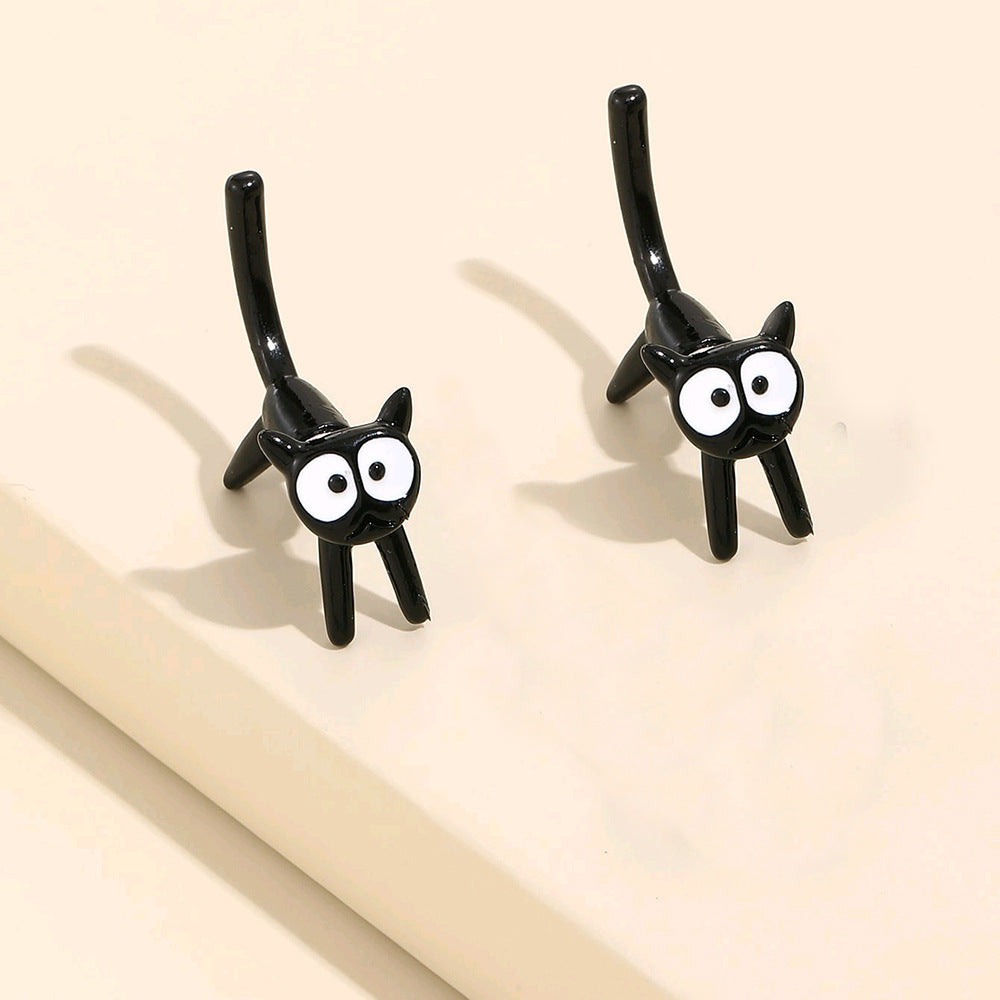 Wholesale Cute Little Cat Simple Ear Studs Earrings