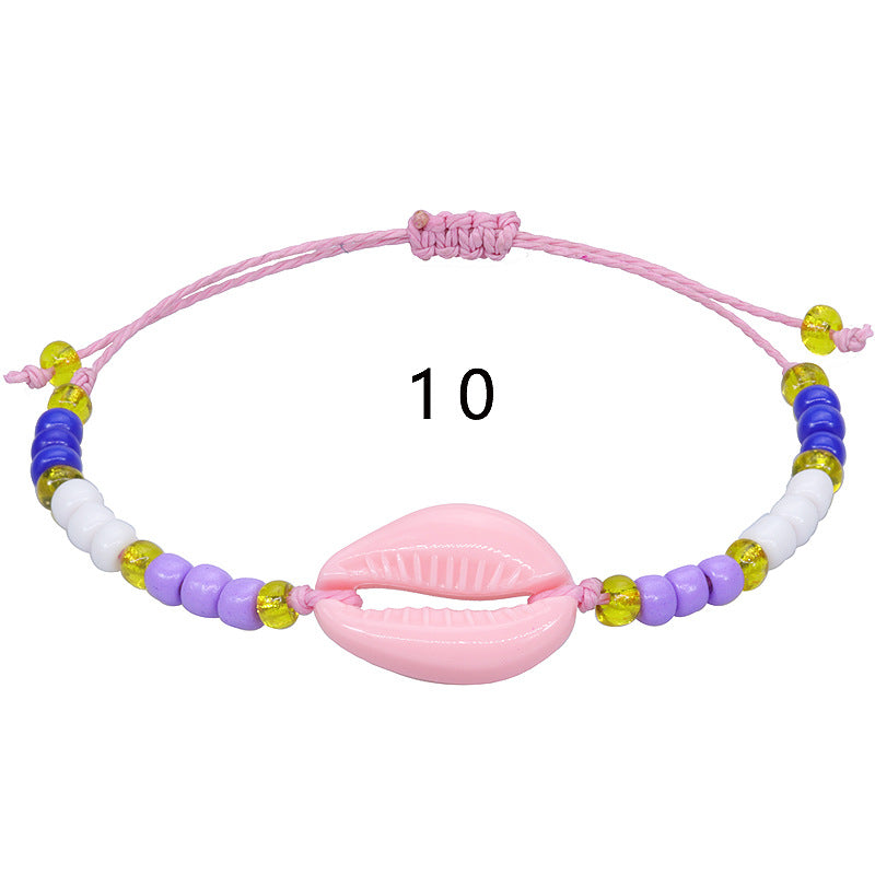 Wholesale Bohemian Style Acrylic Shell Colored Rice Bead Woven Bracelet ACC-BT-YiYe002