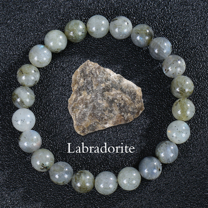 Wholesale Natural Stone Apatite Sunstone Elastic Bracelet Handmade Round Bead Jewelry Accessory Unisex Casual Gift Boutique Resale
