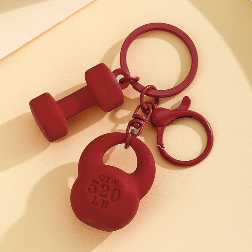 Wholesale DIY Fitness Equipment Pure Color Keychain