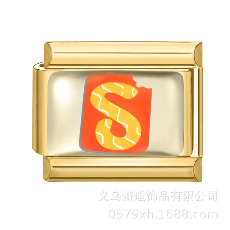 Wholesale 9mm Italian Charm Starter Bracelets DIY Letter Series Stainless Steel Composable Bracelet