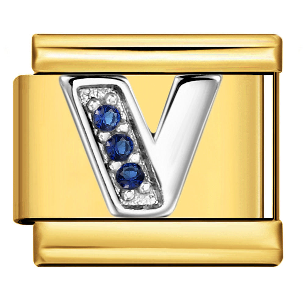 Wholesale 9mm Italian Charm Starter Bracelets DIY Letter Single Section Creative Stainless Steel Composable Bracelet