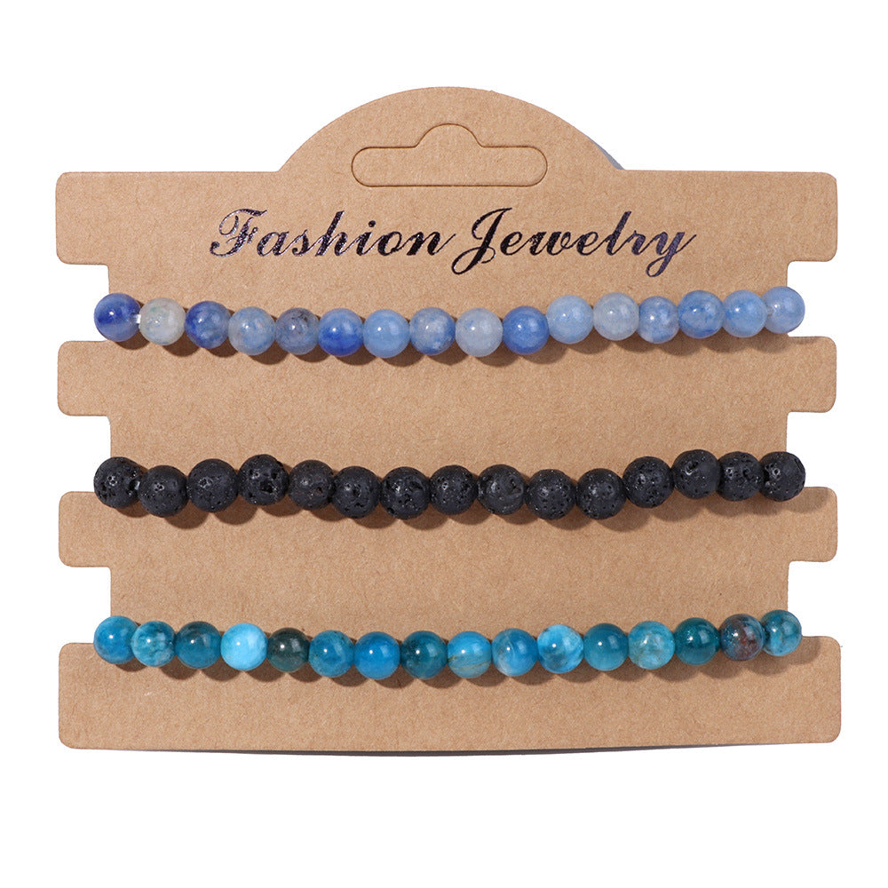 Wholesale 6mm Natural Stone Beads Elastic Bracelet ACC-BT-YinYi013