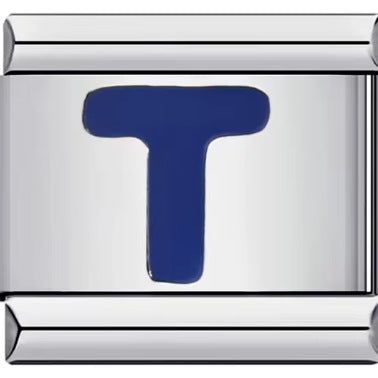 Wholesale 10pcs Italian Charm Bracelet 9mm DIY Splicing Removable Blue English Letters Stainless Steel Composable Bracelet