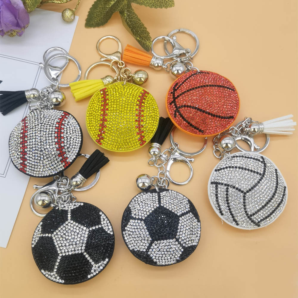 Wholesale  Diamond-encrusted Volleyball Keychain