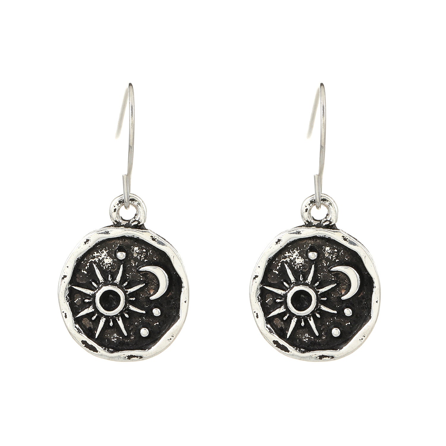 Wholesale Bohemian Style Sun Moon Earrings Geometric Metal Ethnic Wind Vintage Ear Jewelry