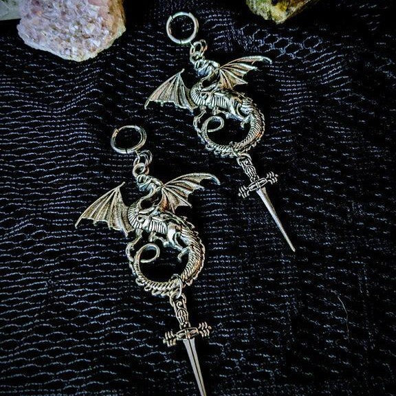 Wholesale European American Style Heart and Dagger Earrings Alloy Electroplated Fashion Accessory