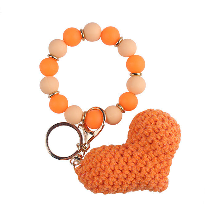 Wholesale Cartoon Love Wool Silicone Beaded Wrist Keychain ACC-KC-GuangTian050