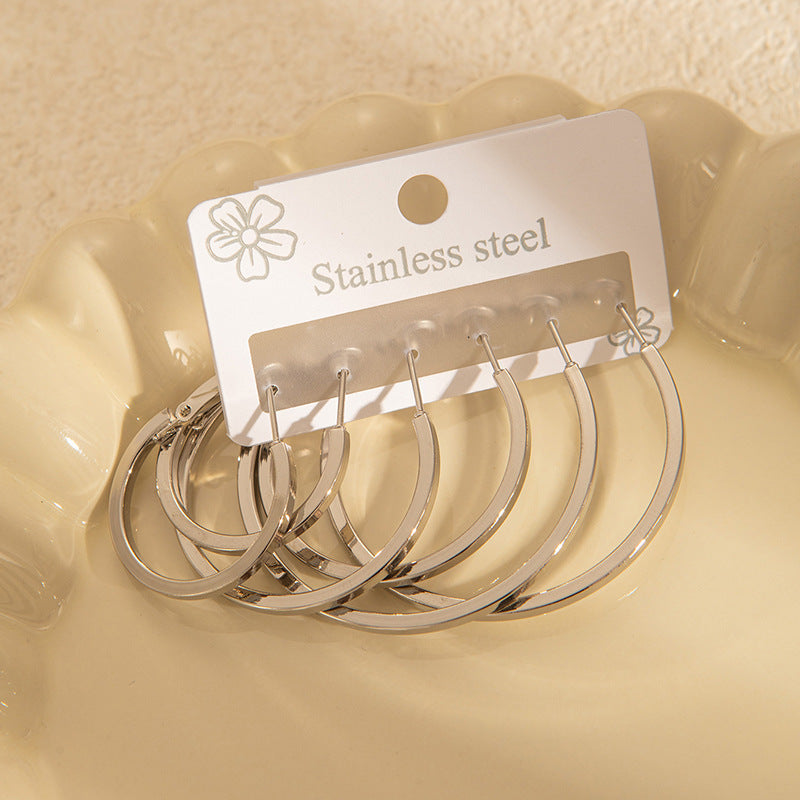 Wholesale Light Luxury Star Hoop Earrings for Women - Titanium Steel Electroplated,  Boutique Resale
