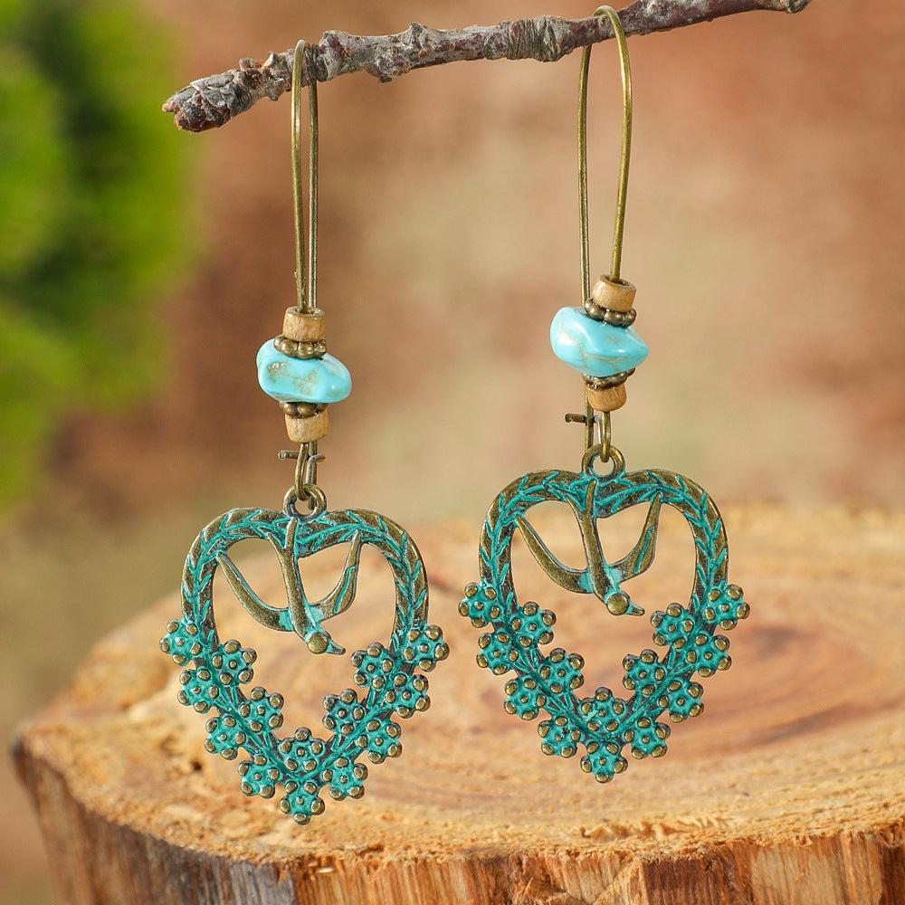 Wholesale Bohemian Green Forest Earrings Set,  Zinc Alloy Ethnic Style