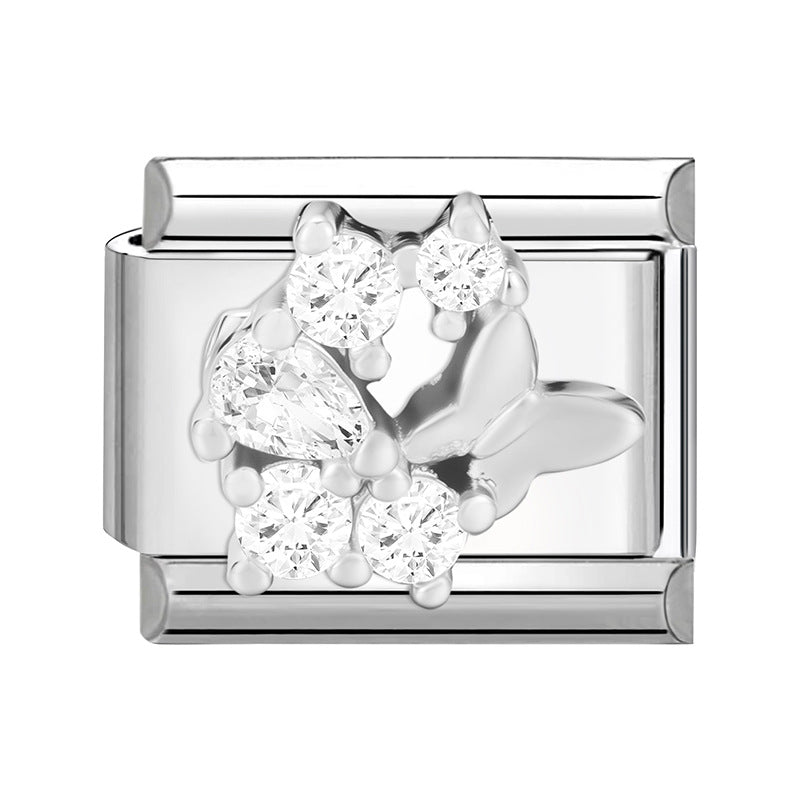 Wholesale 9mm Italian Charm Starter Bracelets DIY Flower Series Stainless Steel Composable Bracelet