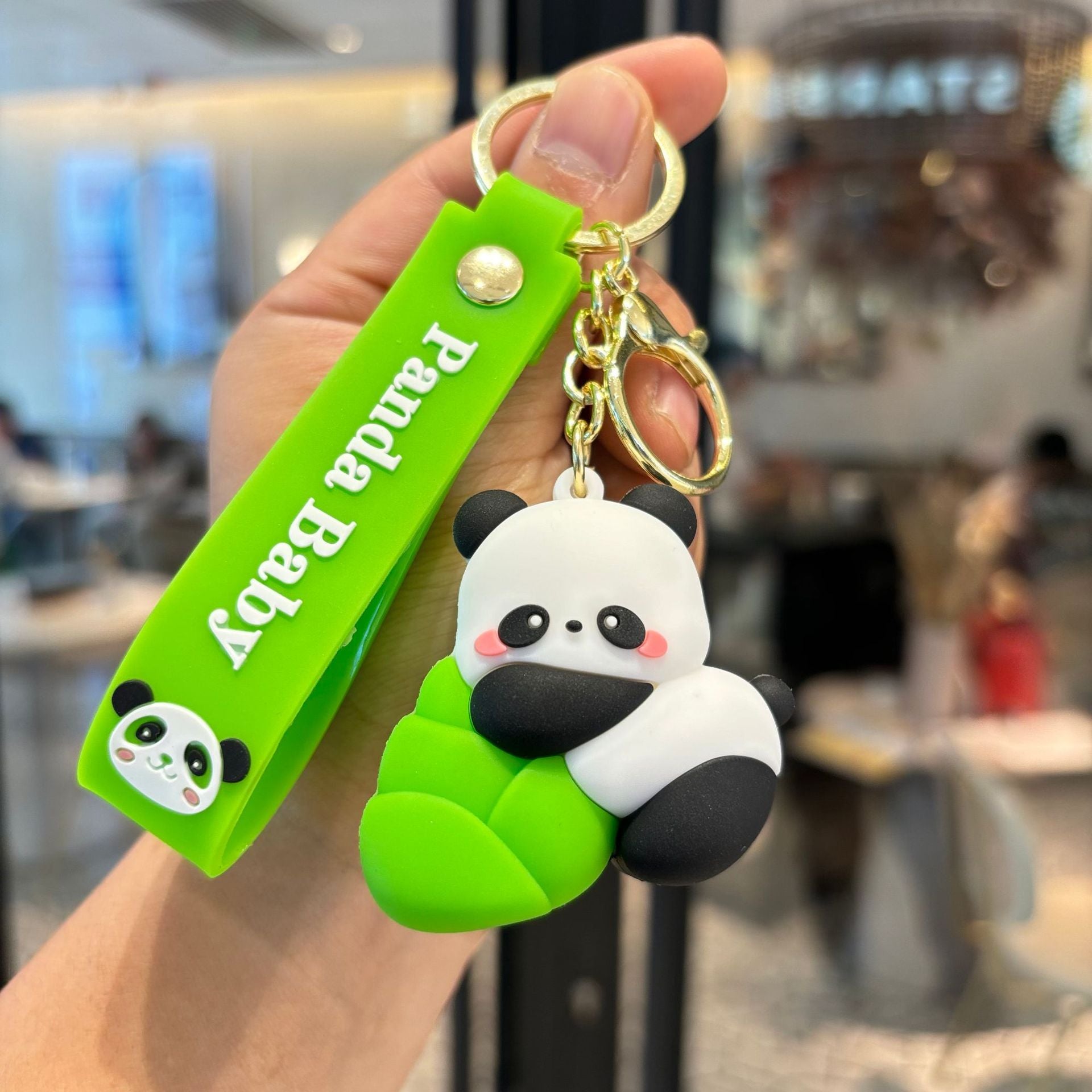 Wholesale Cartoon Little Panda Keychain Pendant Pvc Panda Doll Keychain