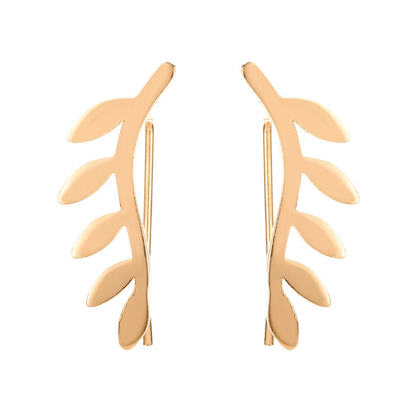 Wholesale  simple leaf ear clip earrings