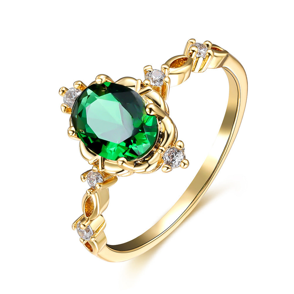 Wholesale  Drop-shaped Inlaid Zircon Ring