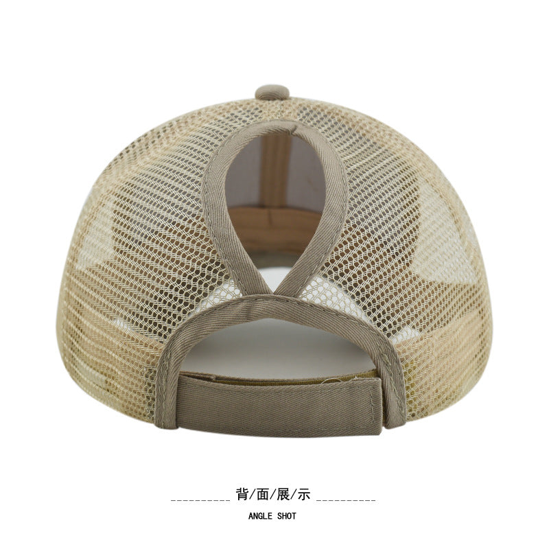 Wholesale Stylish Leopard Print Baseball Cap with Ponytail Hole,  Women' s Mesh Adjustable Hat
