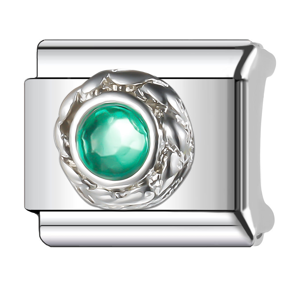 Wholesale Italian Charm Bracelet 9mm DIY Splicing Diamond Light Luxury Series Stainless Steel Composable Bracelet