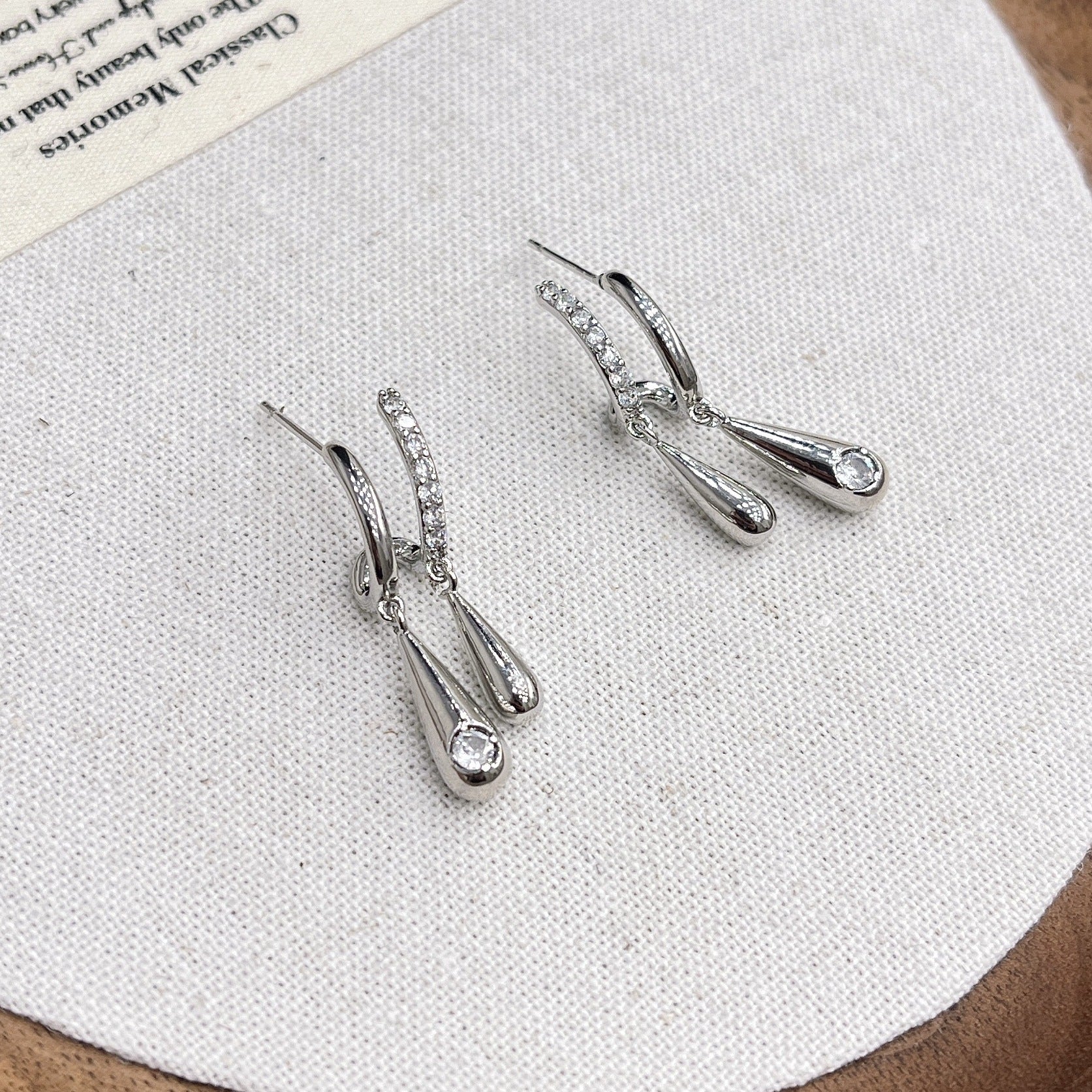 Wholesale silver Wave Water Drop Pendant Necklace Earrings