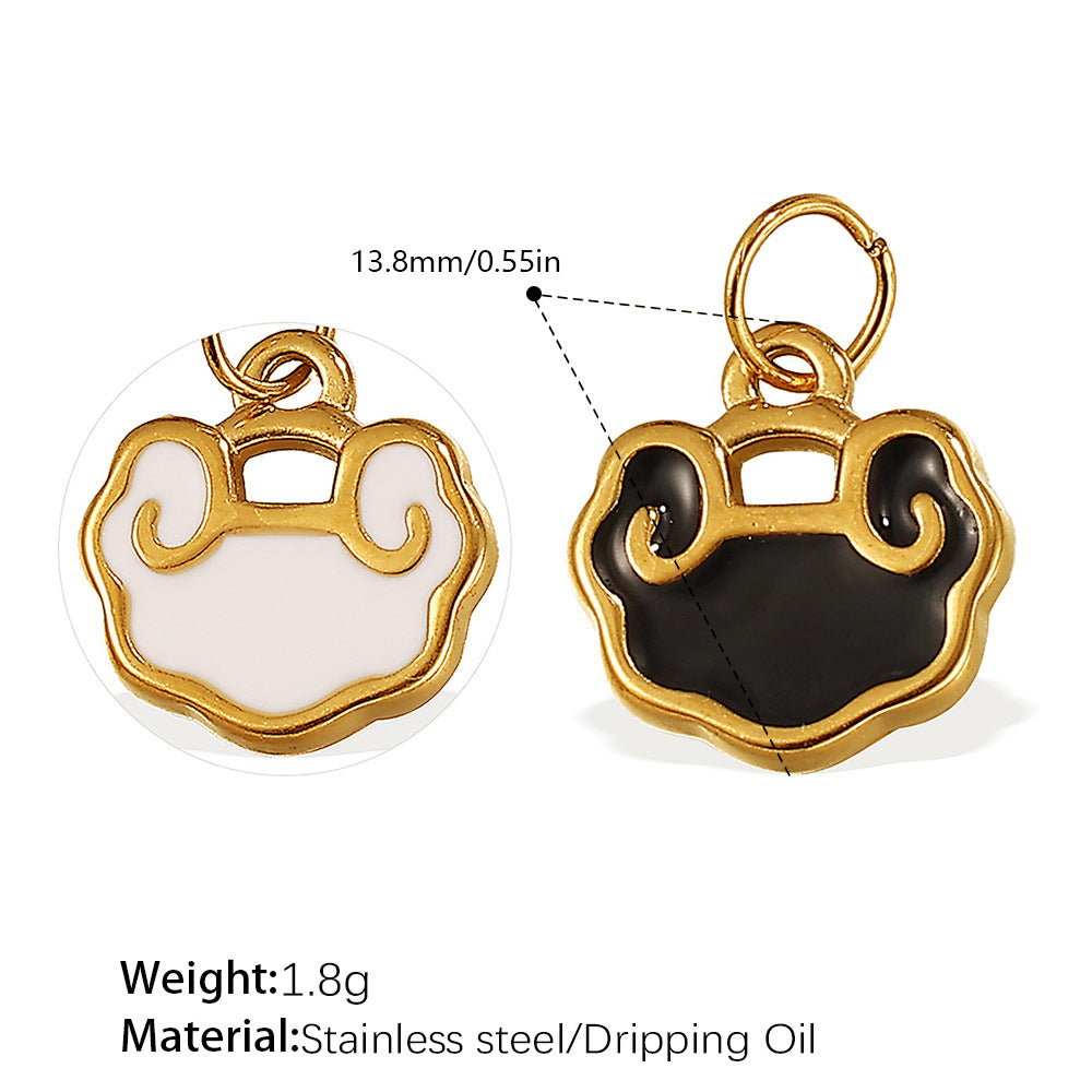 Wholesale Diamond-Encrusted Key Lock Stainless Steel Pendant Accessories