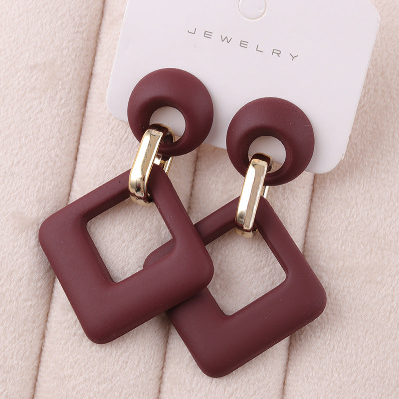 Wholesale Acrylic Spray Paint Fashion Earrings Diamond Hollow Earrings