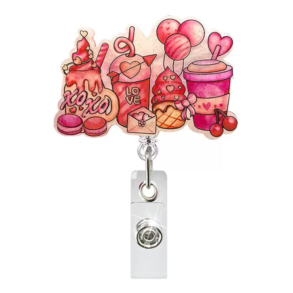 Wholesale acrylic Christmas office staff name tag retractable badge
