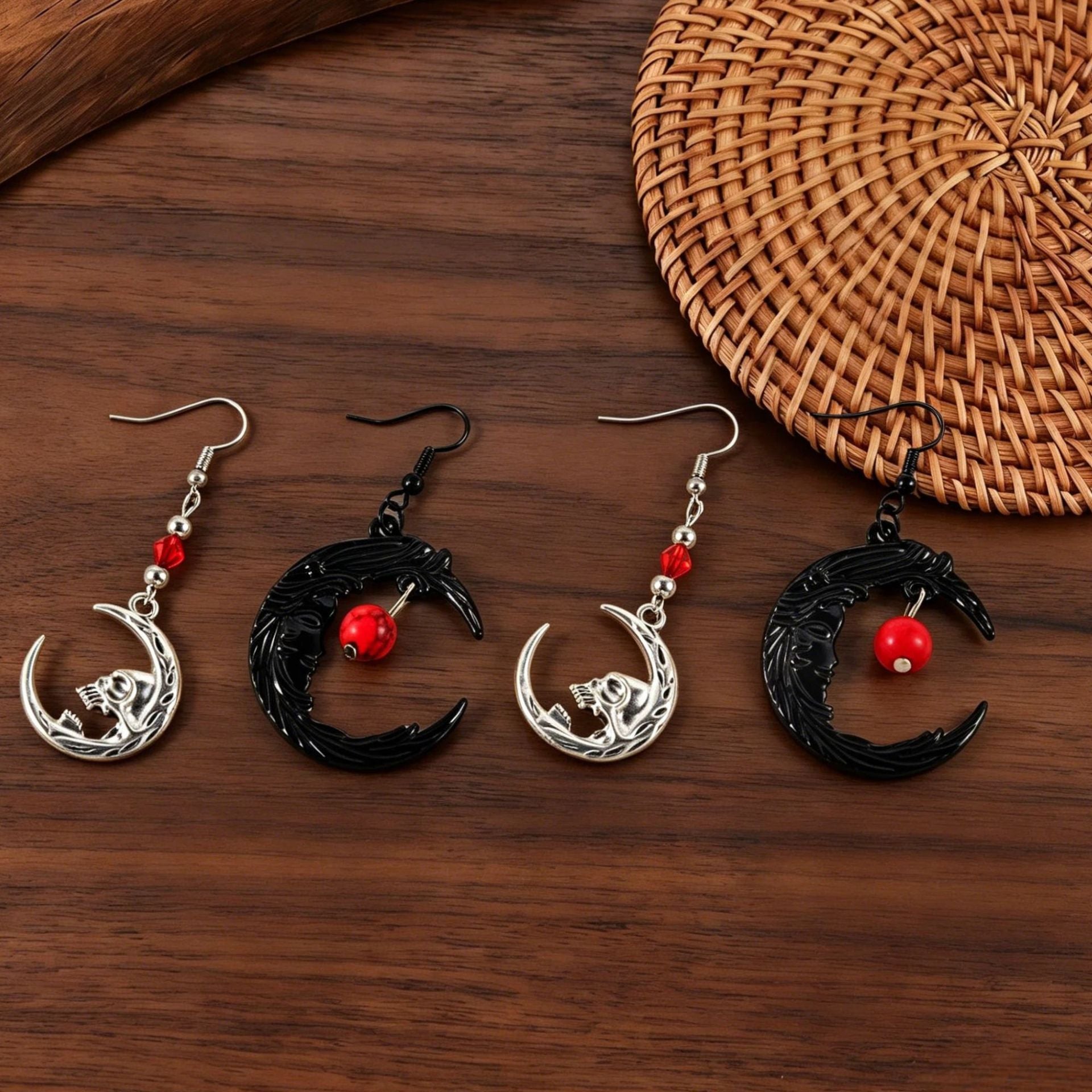 Wholesale Zinc Alloy  Coffin Skull Pendant Ear Hooks Retro Gothic Fashion Jewelry Accessory For Women