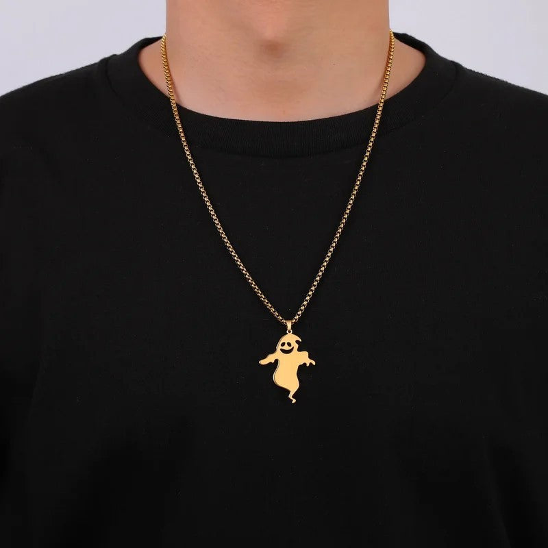 Wholesale Ghost  Stainless Steel Rock Punk Necklace