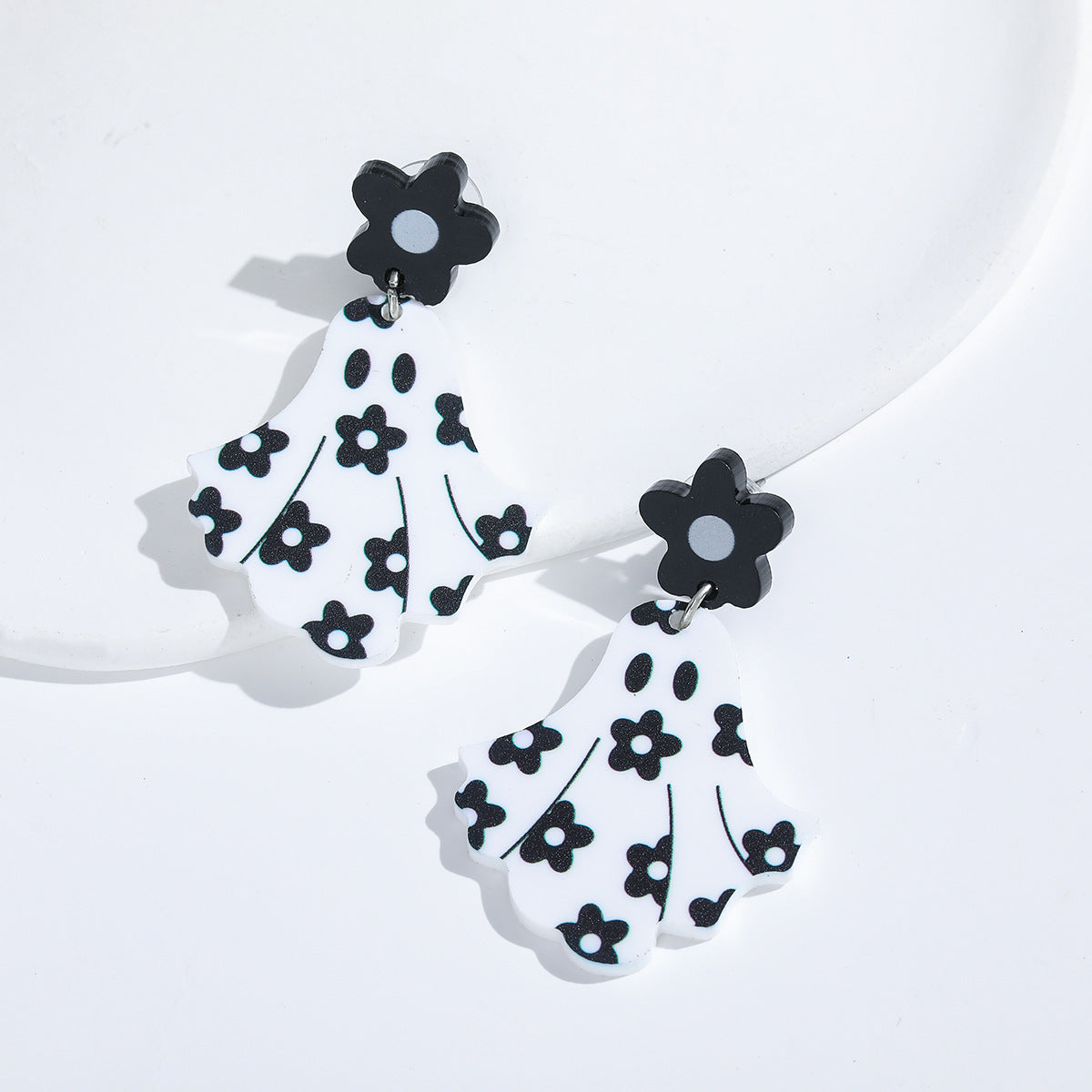 Wholesale Flower Ghost Earrings Cute Halloween Acrylic Earrings