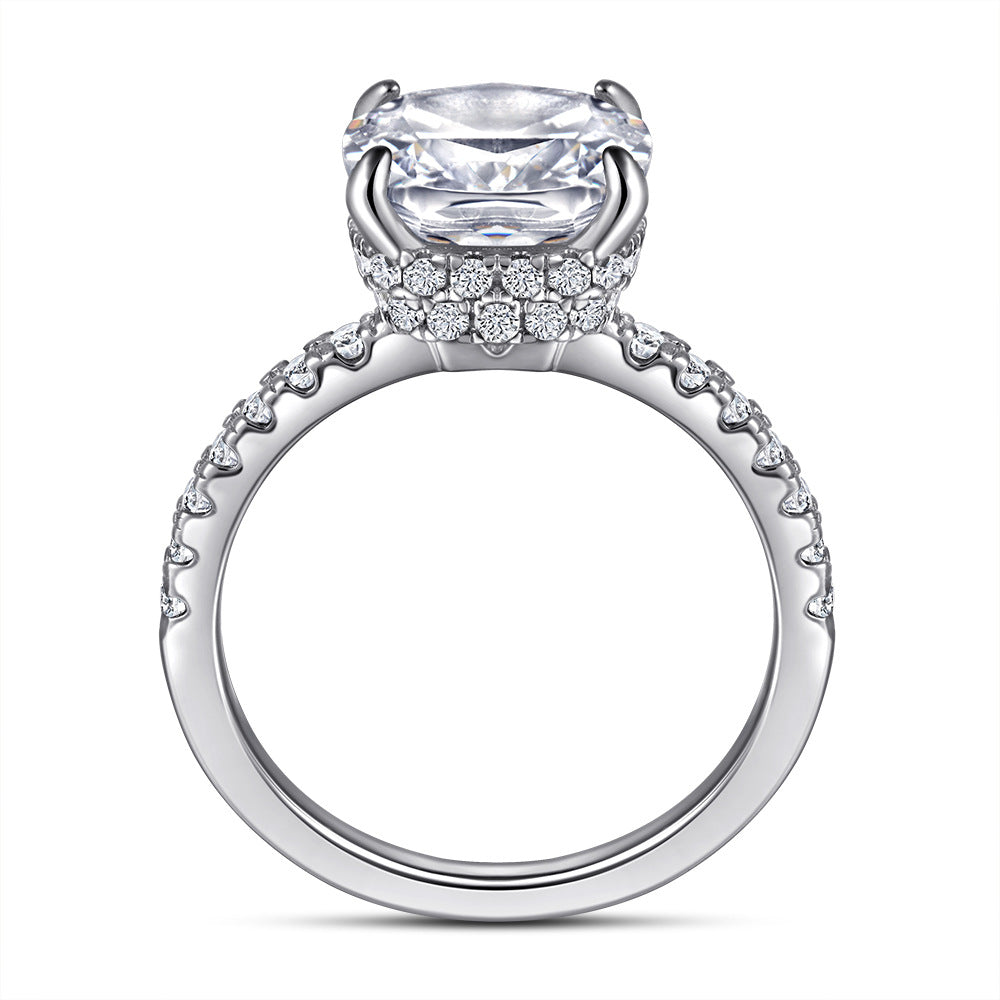 Wholesale  925 sterling silver ring zircon pillow diamond ring