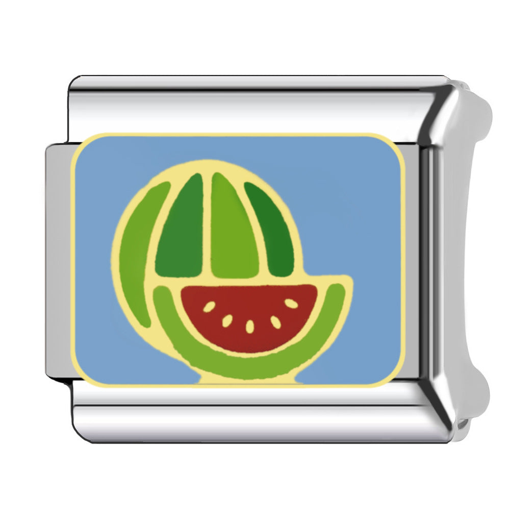 Wholesale Trendy DIY Cartoon Fruit Vegetable Bracelet Charm Modules Stainless Steel Jewelry Accessory