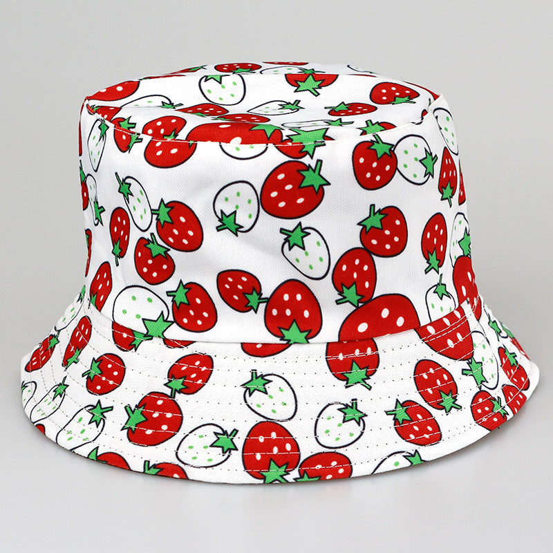 Wholesale Tropical fruit double sided wearing printed pot hat outdoor Bucket Hat
