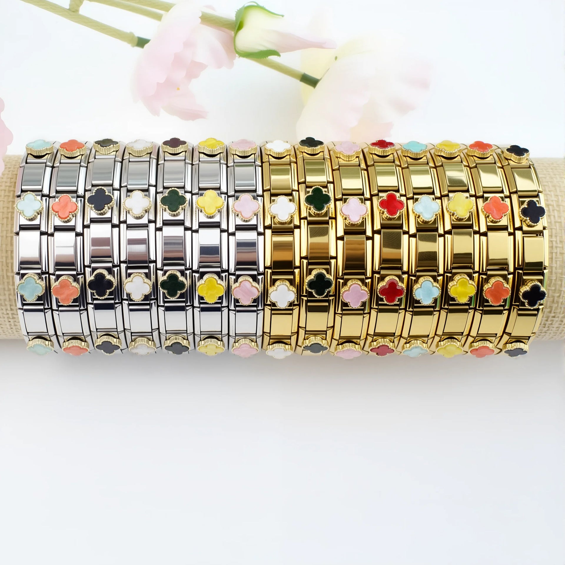 Wholesale 5pcs/pack Nature Italian Charms Single Section Creative Stainless Steel Composable Bracelet