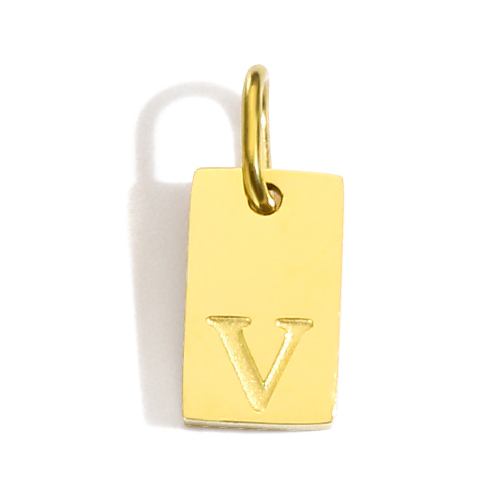 Wholesale Stainless steel birthday stone letter pendant