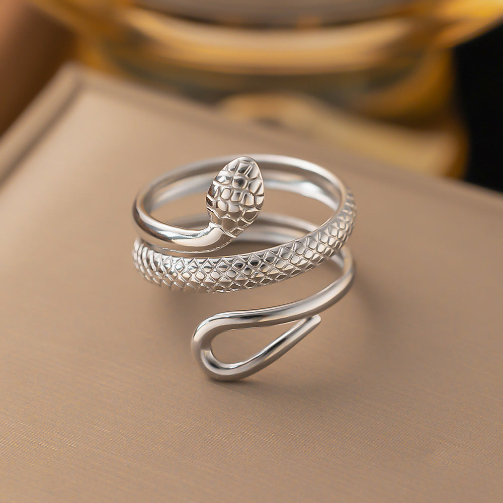 Wholesale Snake Shape Titanium Steel Rings ACC-RS-YiBao006