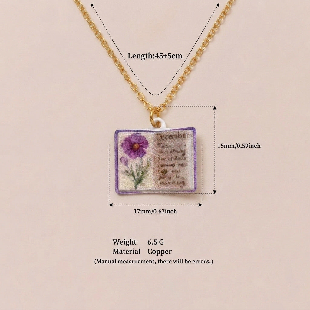 Wholesale Retro Book Pendant Necklace Stylish Copper Design With Everyday Appeal Casual Fashion Accessory Gift