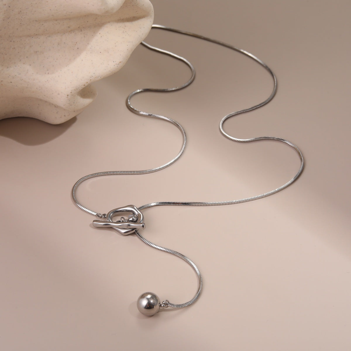 Wholesale Stainless steel long Y-chain design necklace