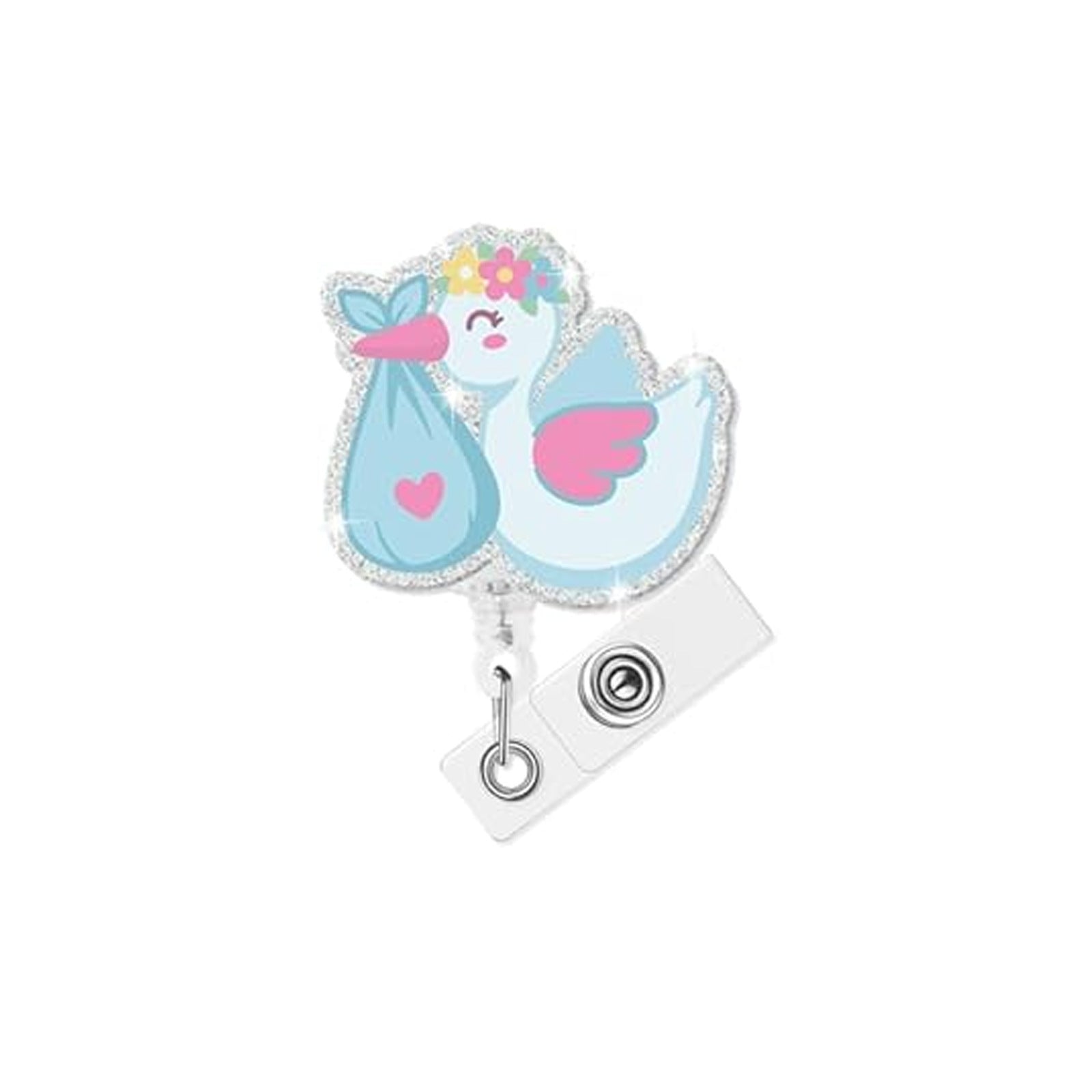 Wholesale Acrylic Retractable Badge Reel Baby Pattern for Nurse ID Card Holder Cute Gift