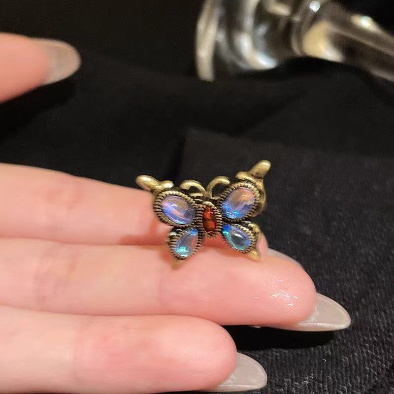 Wholesale Alloy Butterfly Sunflower Open Ring Retro Dark Style Women S Fashion Jewelry