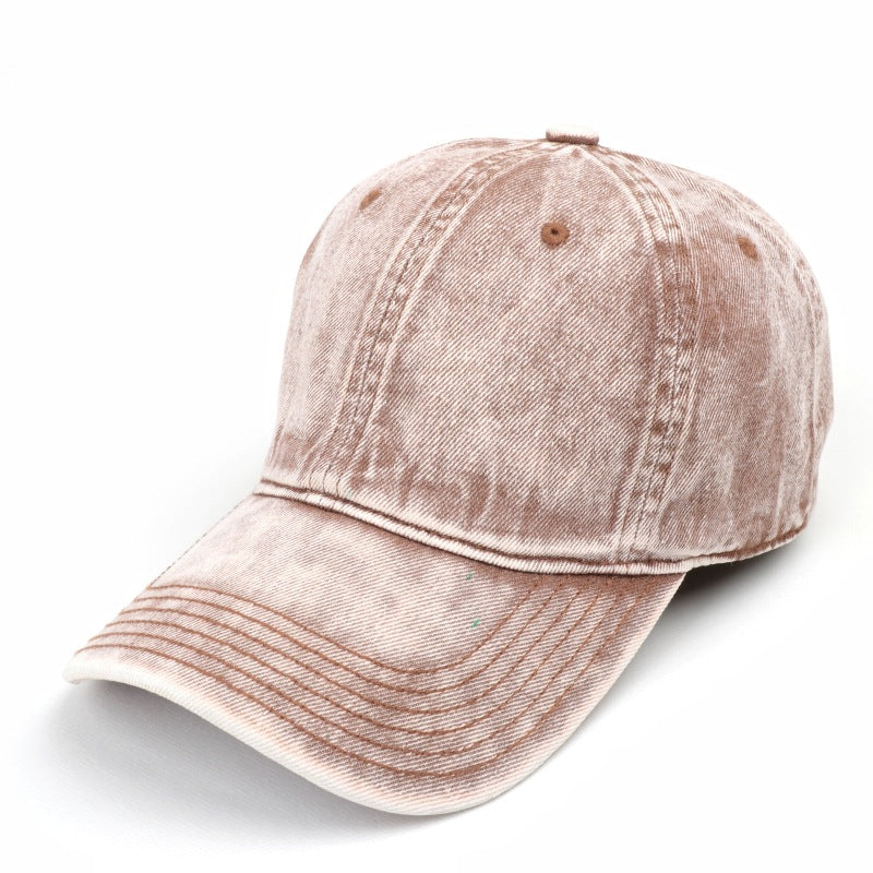 Wholesale Denim hat  solid color light board washed Denim peaked cap baseball cap