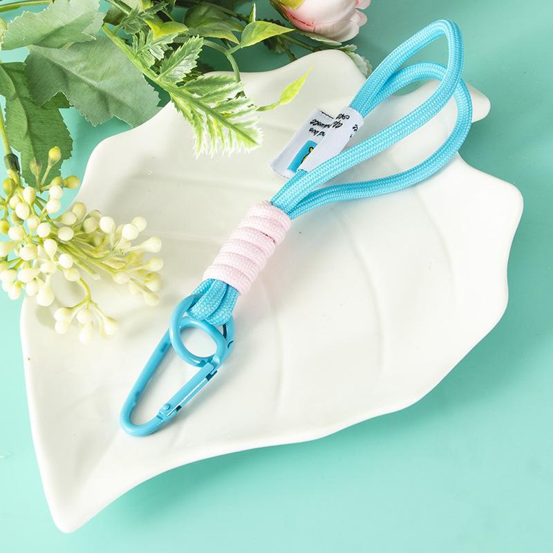 Wholesale Color matching lanyard nylon braided rope keychain