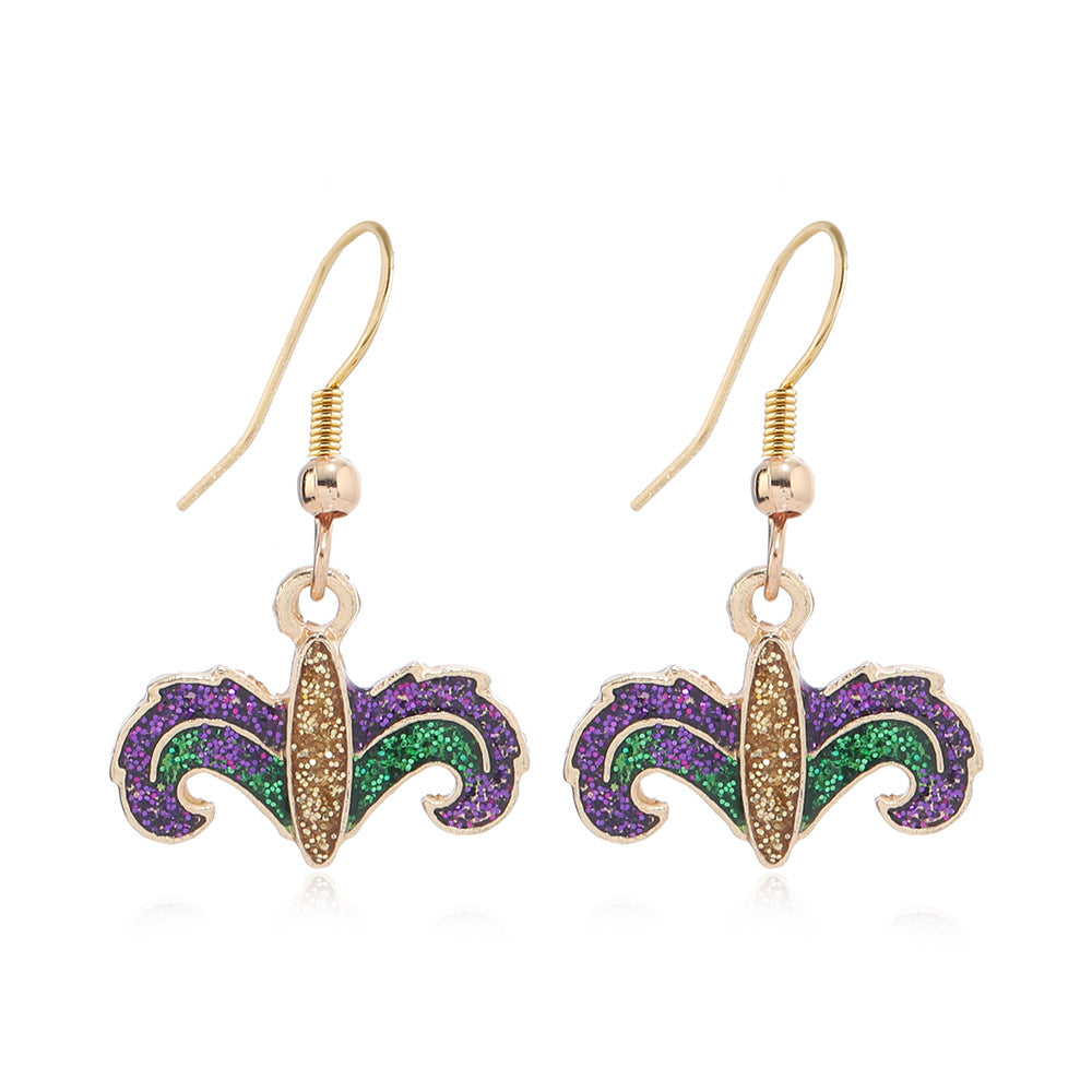 Wholesale Carnival Earrings Glittering Iris Mask Umbrella Dangles
