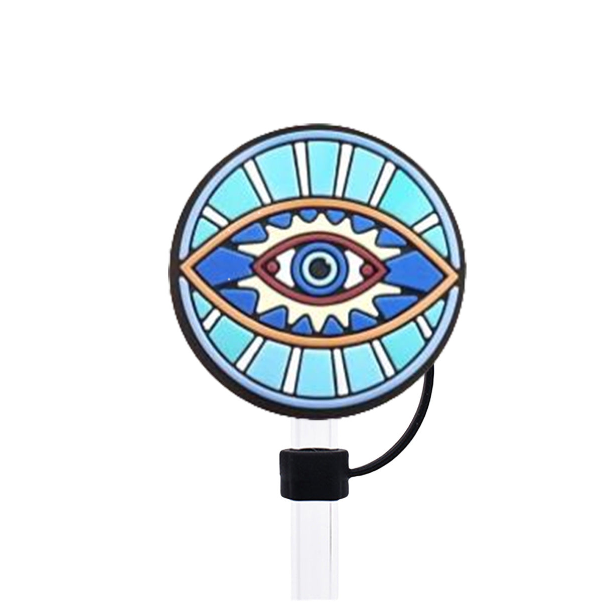 Wholesale 50pcs 10mm Straw Cover Devil Eye Silicone Straw Caps for Cup Decoration Straw Tube Cap ACC-SCR-SSL001