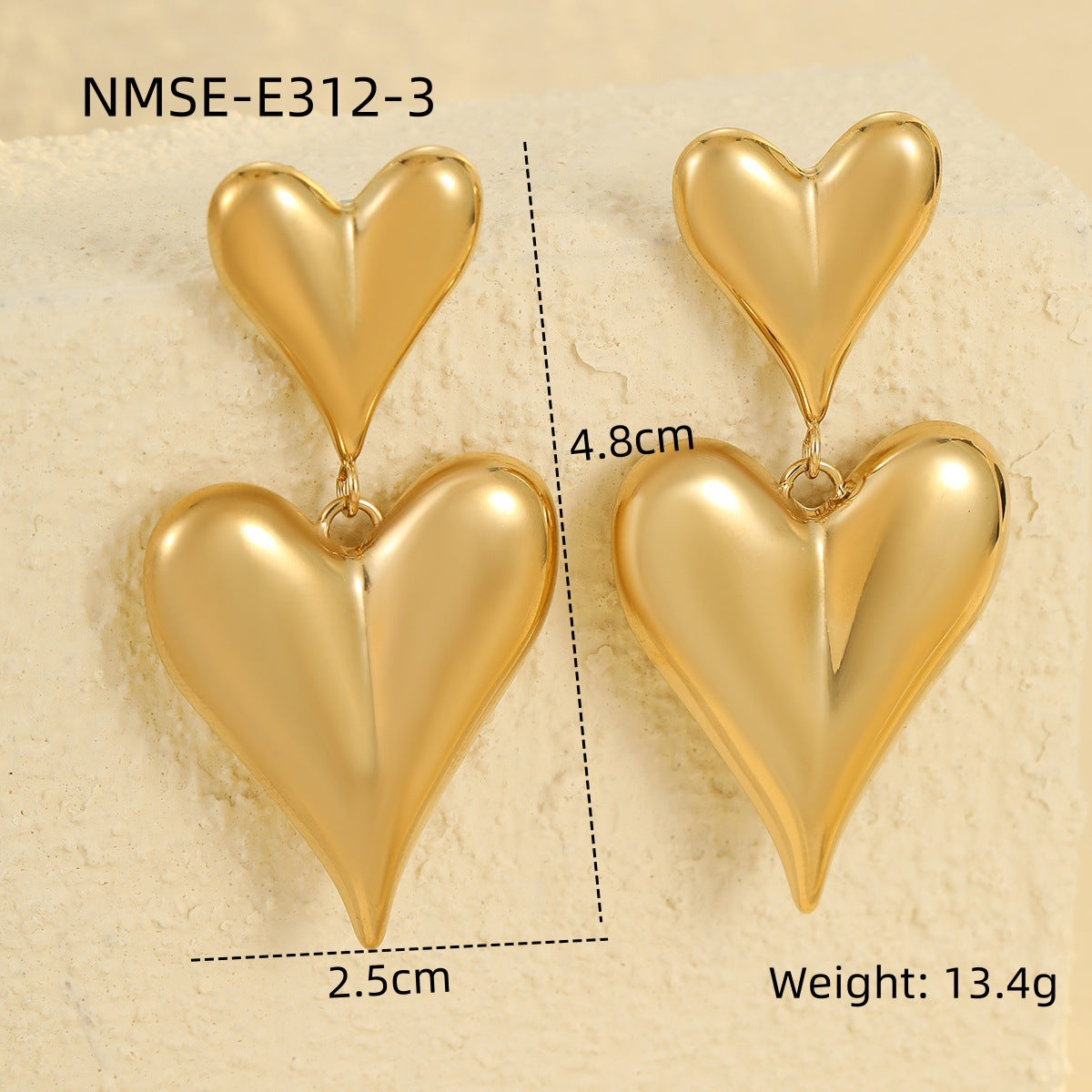 Wholesale  stainless steel retro  hollow 18K gold earrings jewelry