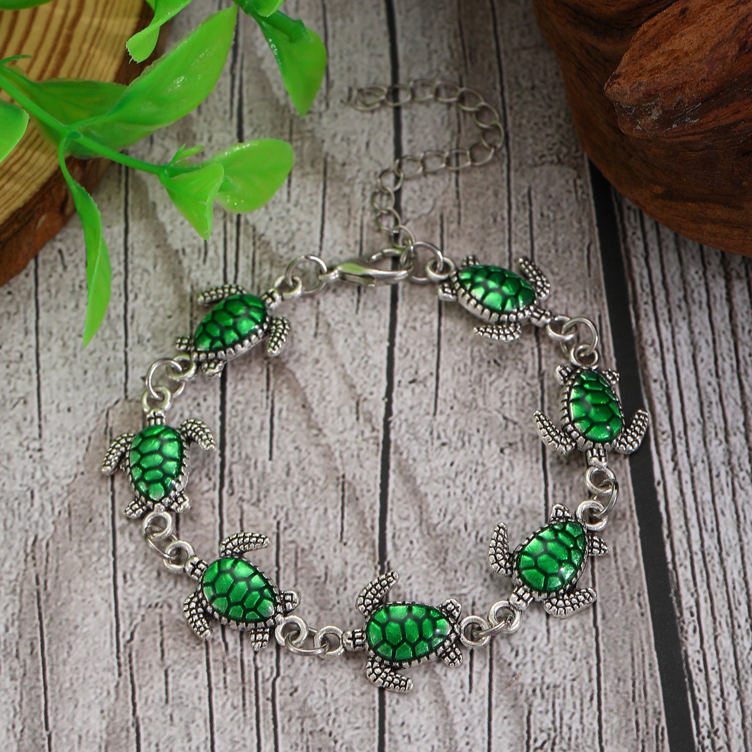 Wholesale  beach holiday style alloy turtle handmade bracelet