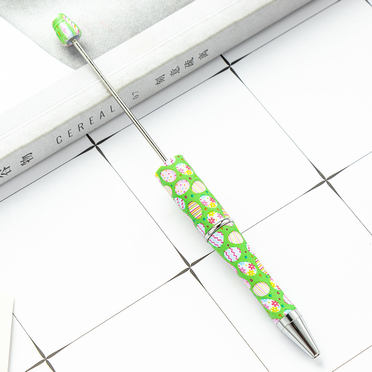 Wholesale Beadable Pens Easter Clover Print DIY Beaded Pens