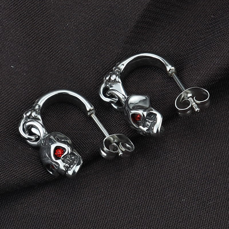 Wholesale zinc alloy skull earrings