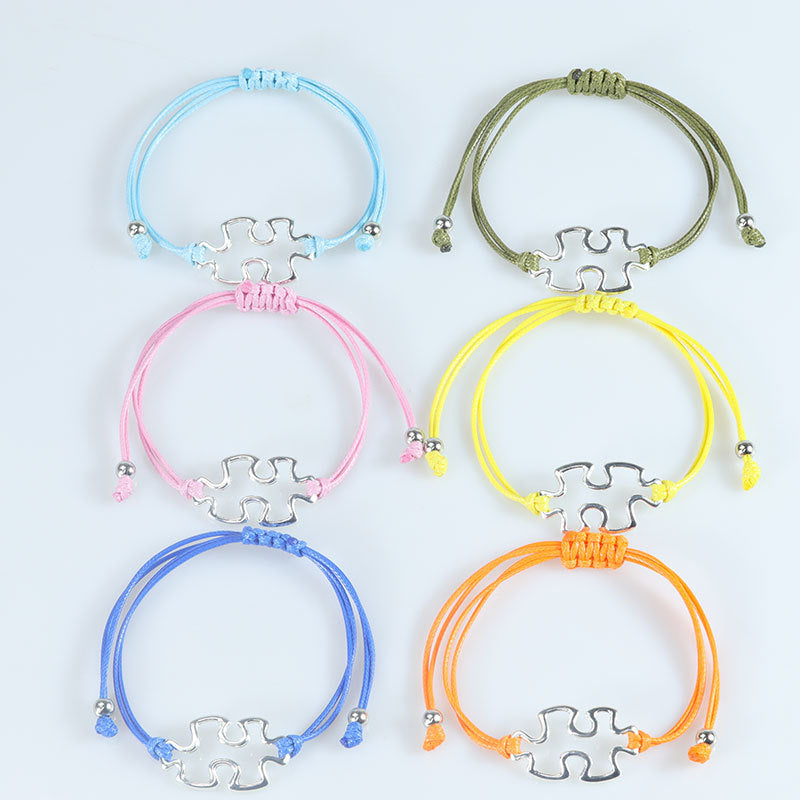Wholesale Bracelet Puzzle Pendant Hand Ornaments Autistic Wax Rope Hand Rope