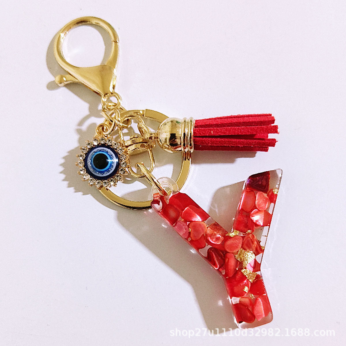 Wholesale Evil Eye Tassel Resin Letter Keychain Bag Charm Fashion Accessory for Party Resale